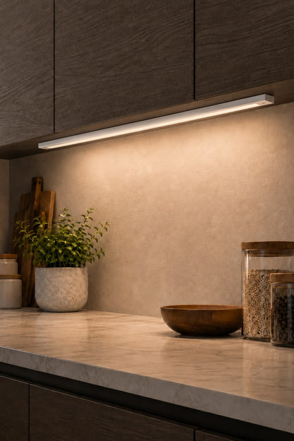 Rechargeable 3-Color LED Under Cabinet Light Bar | Wireless Motion Sensor Cabinet & Wardrobe Light