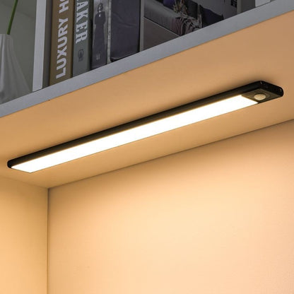 Rechargeable 3-Color LED Under Cabinet Light Bar | Wireless Motion Sensor Cabinet & Wardrobe Light